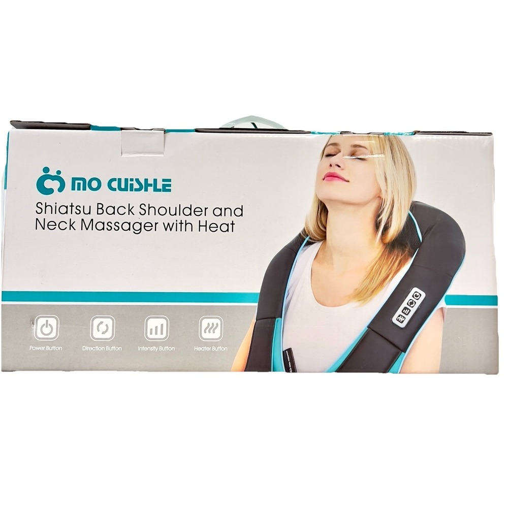 Mo Cuishle Shiatsu Back Shoulder Neck Massager Unisex Black New Heat 4D MO-BLT
